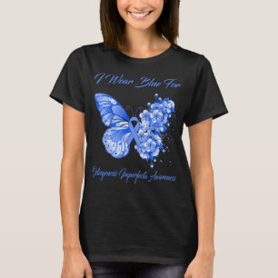 T-shirt Papillon Je Porte Bleu Pour L'Ostéogenèse Imperfec