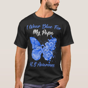 T-shirt Papillon Je Porte Bleu Pour Mon Papa SLA Sensibili