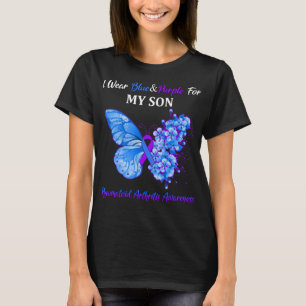 T-shirt Papillon Je Porte Bleu&Purple Pour Mon Fils Rheuma