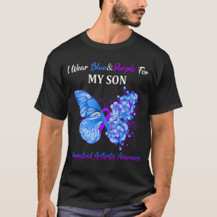 T-shirt Papillon Je Porte Du Bleu Et Du Violet Pour Mon Fi