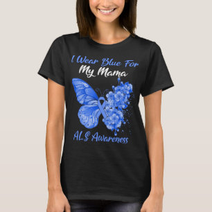 T-shirt Papillon Je Porte Du Bleu Pour Ma Mama Sensibilisa
