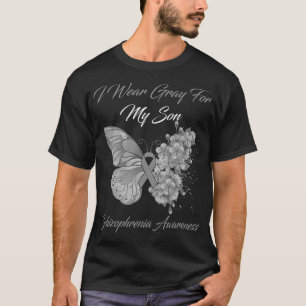 T-shirt Papillon Je Porte Gris Pour Mon Fils Schizophrénie