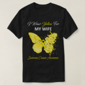 T-shirt Papillon Je Porte Jaune Pour Ma Femme Sarcome Canc (Design devant)
