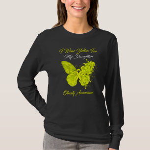 T-shirt Papillon Je Porte Jaune Pour Ma Fille Obésité Aw