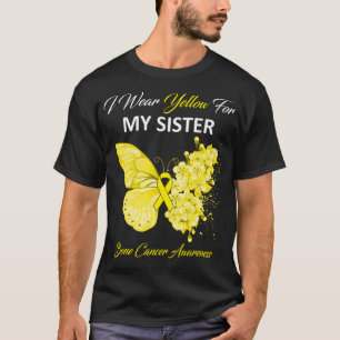 T-shirt Papillon Je Porte Jaune Pour Mon Cancer De L'Os So