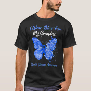 T-shirt Papillon Je porte le bleu pour la mort de ma grand