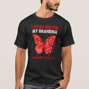 T-shirt Papillon Je Porte Le Rouge Pour Ma Grand-Mère Hemo