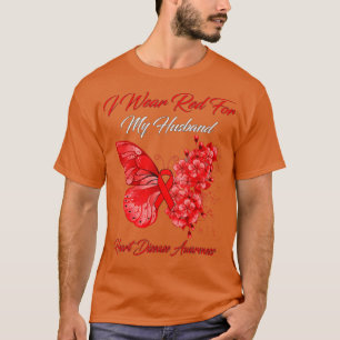 T-shirt Papillon Je Porte Le Rouge Pour Ma Maladie Cardiaq