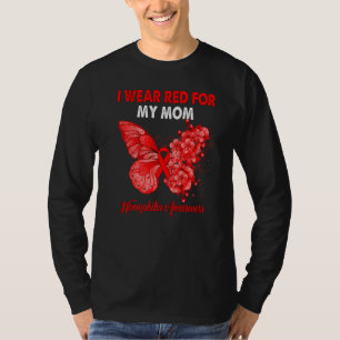 T-shirt Papillon Je Porte Le Rouge Pour Ma Mère Hemophilia