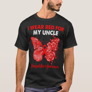 T-shirt Papillon Je Porte Le Rouge Pour Mon Fils Hemophili