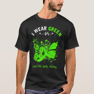 T-shirt Papillon Je Porte Le Vert Pour La Moelle Vertébral