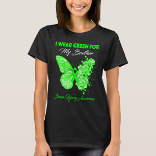 T-shirt Papillon Je Porte Le Vert Pour Mon Frère Brain Ble