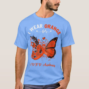T-shirt Papillon Je Porte Orange Pour La Sensibilisation A