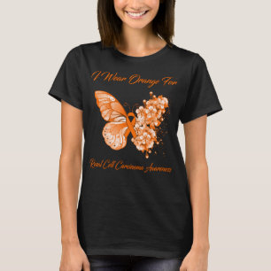 T-shirt Papillon Je Porte Orange Pour Le Carcinome Cellula