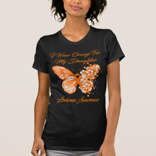 T-shirt Papillon Je Porte Orange Pour Ma Fille Leucémie A