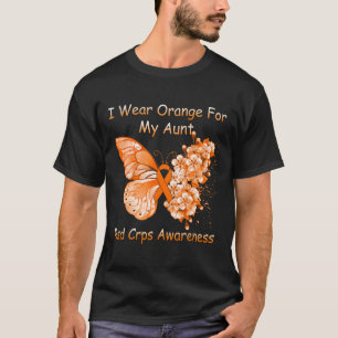 T-shirt Papillon Je Porte Orange Pour Ma Tante RSD CRPS Aw