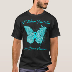 T-shirt Papillon Je Porte Turquoise Pour La Sensibilisatio