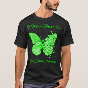 T-shirt Papillon Je Porte Vert Pour La Sensibilisation À L