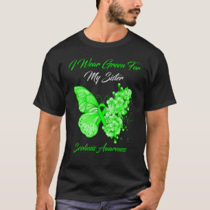 T-shirt Papillon Je Porte Vert Pour Ma Soeur Scoliosis Awa