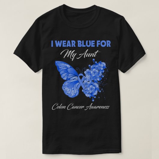 T-shirt Papillon Je Porte Vert Pour Ma Tante Colon Cancer (Design devant)