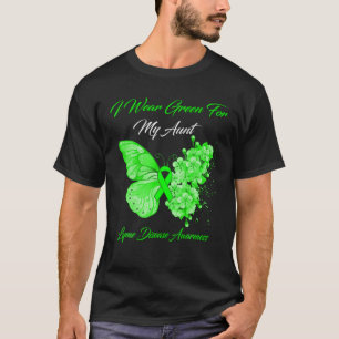 T-shirt Papillon Je Porte Vert Pour Ma Tante Maladie De Ly