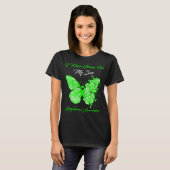 T-shirt Papillon Je Porte Vert Pour Mon Fils Lymphome (Devant entier)