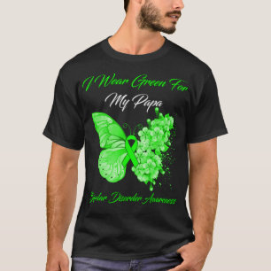 T-shirt Papillon Je Porte Vert Pour Mon Papa Bipolaire Dis