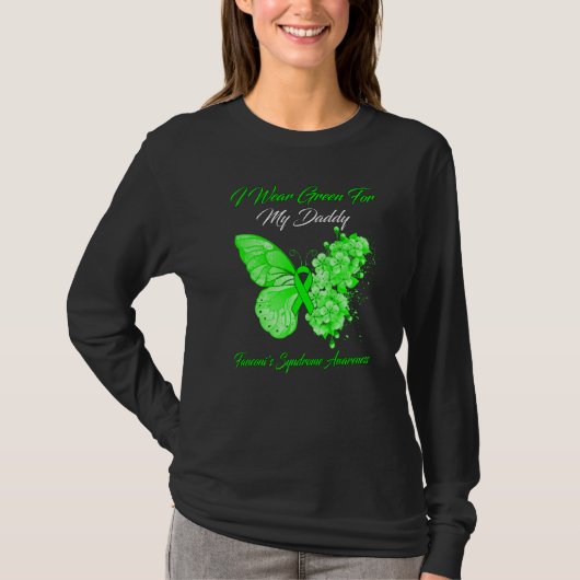 T-shirt Papillon Je Porte Vert Pour Mon Papa Fanconi S Syn (Devant)