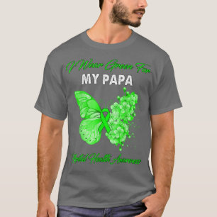 T-shirt Papillon Je Porte Vert Pour Mon Papa Santé Mentale