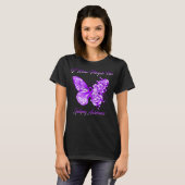 T-shirt Papillon Je Porte Violet Pour La Sensibilisation À (Devant entier)