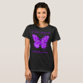 T-shirt Papillon Je Porte Violet Pour La Sensibilisation À (Devant entier)