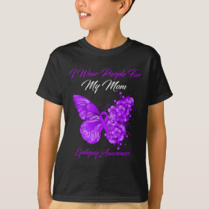 T-shirt Papillon Je Porte Violet Pour Ma Mère Épilepsie