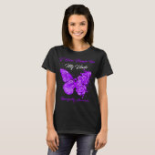 T-shirt Papillon Je Porte Violet Pour Ma Neuropathie Oncle (Devant entier)
