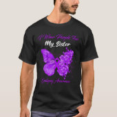 T-shirt Papillon Je Porte Violet Pour Ma Soeur Épilepsie A (Devant)