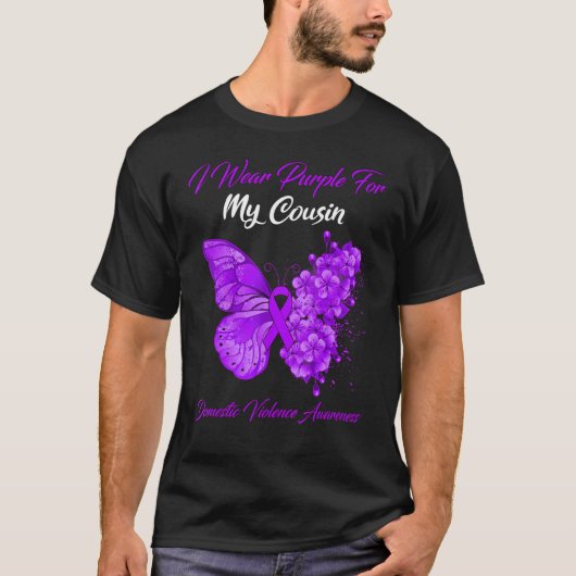 T-shirt Papillon Je Porte Violet Pour Ma Vio Domestique Co (Devant)