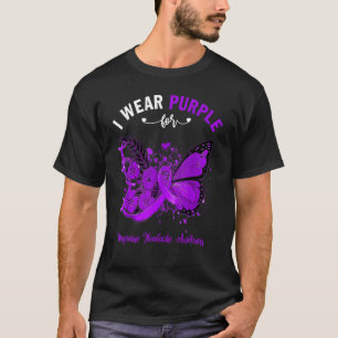 T-shirt Papillon Je Porte Violet Pour Migraine Mal De Tête