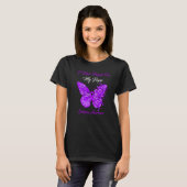 T-shirt Papillon Je Porte Violet Pour Mon Papa Épilepsie A (Devant entier)