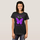 T-shirt Papillon Je Porte Violet Pour Mon Père Manger Trou (Devant entier)