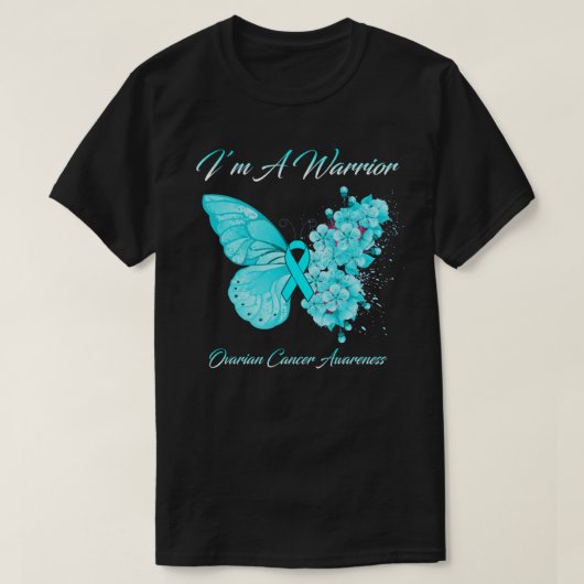 T-shirt Papillon Je suis un guerrier Conscience du cancer  (Design devant)