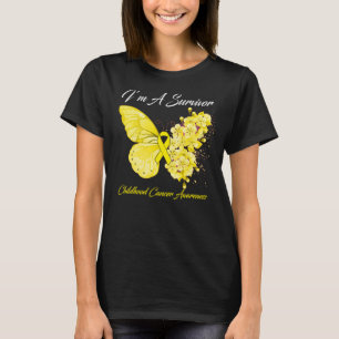 T-shirt Papillon Je suis un survivant Cancer de l’enfance