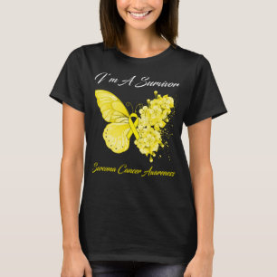 T-shirt Papillon Je suis un survivant Sarcome Cancer Sensi