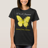 T-shirt Papillon Je suis un survivant Sarcome Cancer Sensi (Devant)