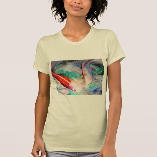 T-shirt Papillon Koi aquarelle japonais Poisson Art (Devant)