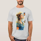 T-shirt Papillon Lady sur un Gris (Devant)