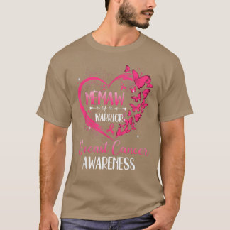 T-shirt Papillon Mémo Coeur D'Un Cancer Du Sein Guerrier U