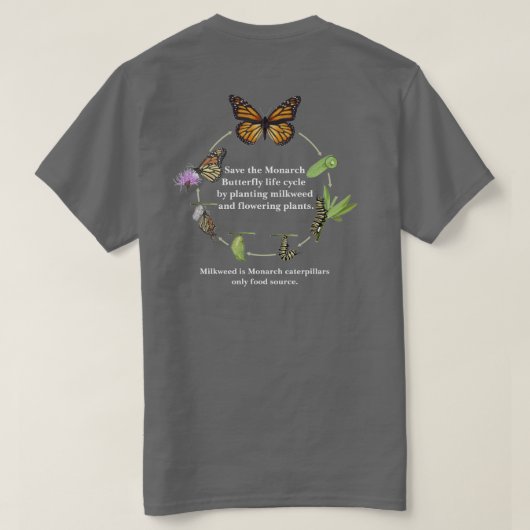 T-shirt papillon monarque (Design dos)