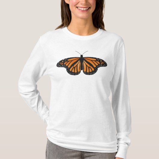 T-shirt Papillon monarque à long manche T (Devant)