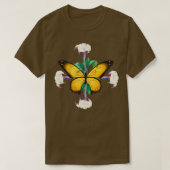 T-shirt Papillon Monarque avec mandala feuille de fleurs d (Design devant)