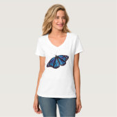 T-shirt Papillon monarque bleu (Devant entier)
