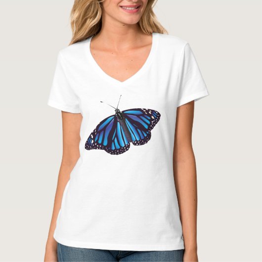 T-shirt Papillon monarque bleu (Devant)